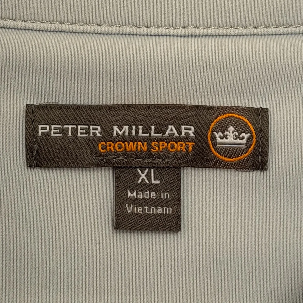 Peter Millar Crown Sport Mens XL Perth Cross-Hatch Performance 1/4 Zip Blue Golf - Picture 5 of 13